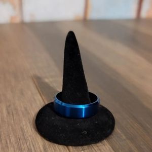 New Mens Blue Tungsten Ring